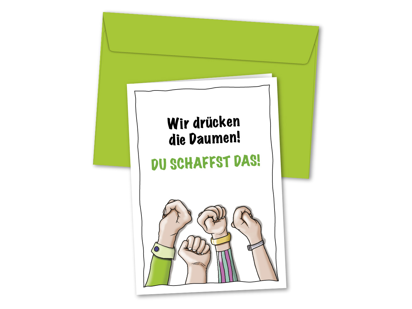 Karte Daumen drücken