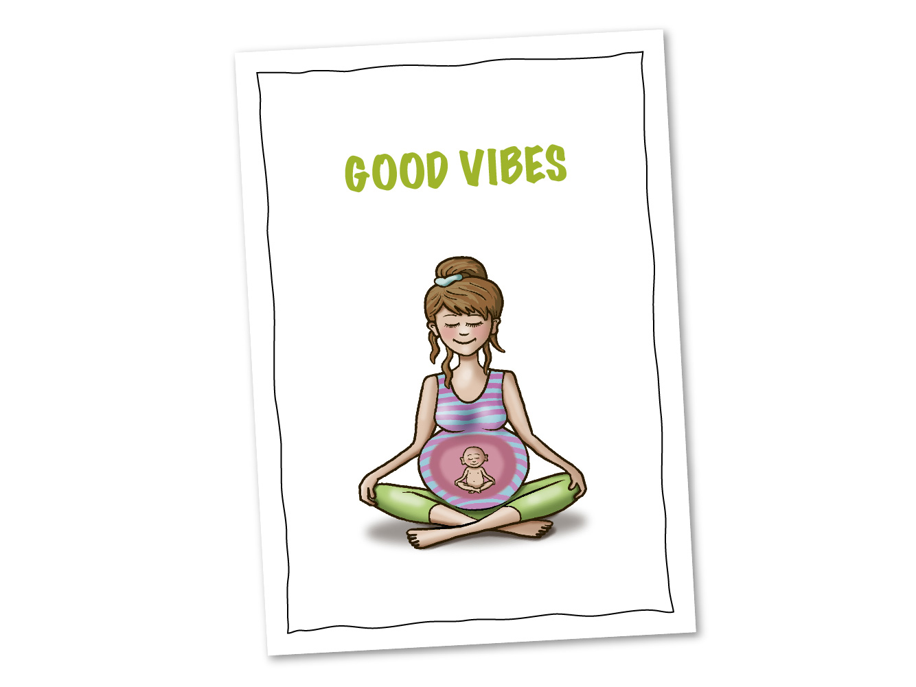 Postkarte Yogababy Good Vibes