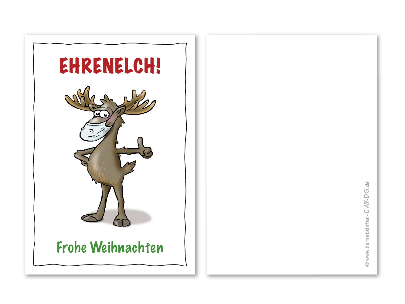 Postkarte Weihnachten Ehrenelch