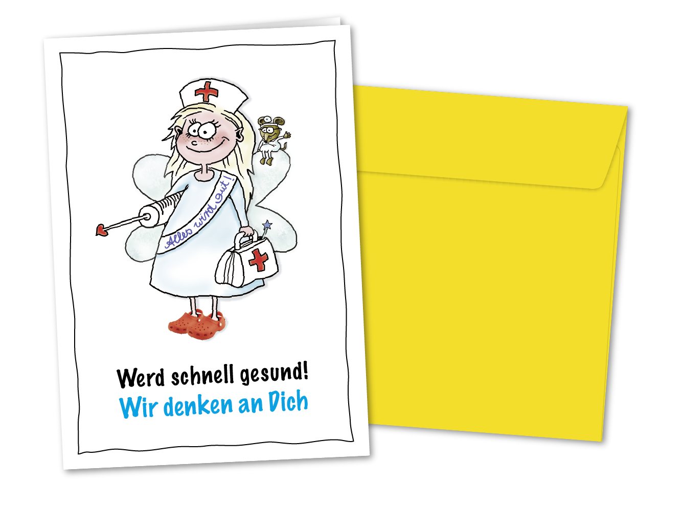 Grußkarte Werd schnell gesund