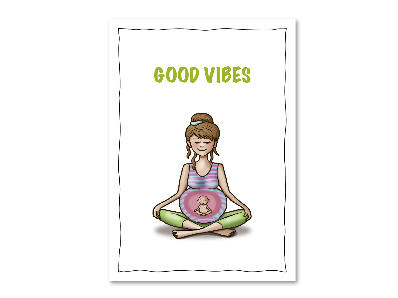 Postkarte Yogababy Good Vibes