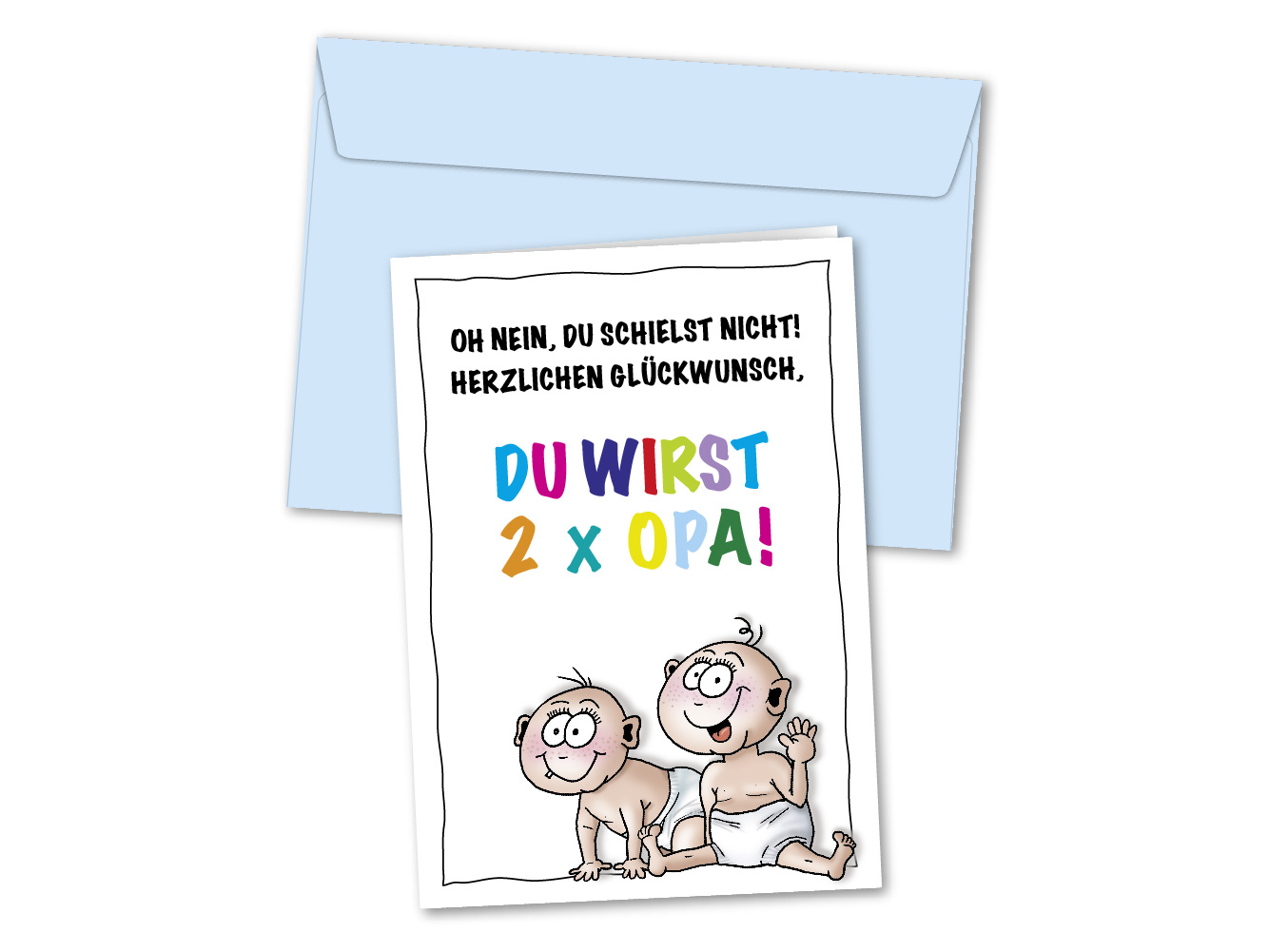 Babykarte Du wirst 2x Opa