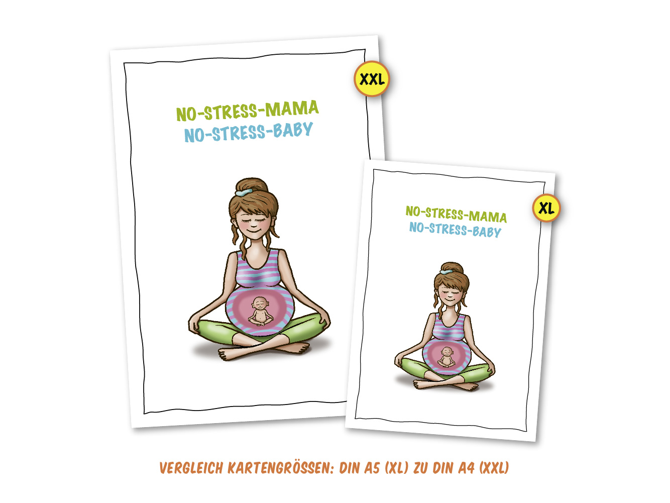 Postkarte Yogababy No Stress