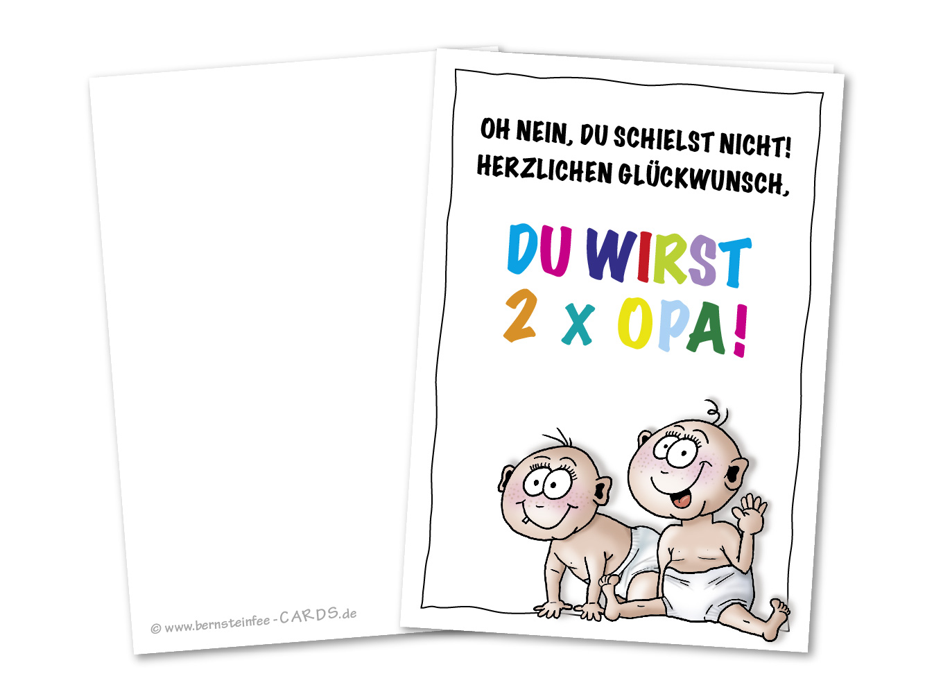 Babykarte Du wirst 2x Opa