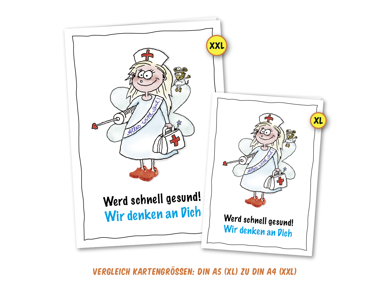 Grußkarte Werd schnell gesund