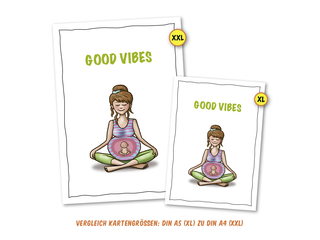 Postkarte Yogababy Good Vibes