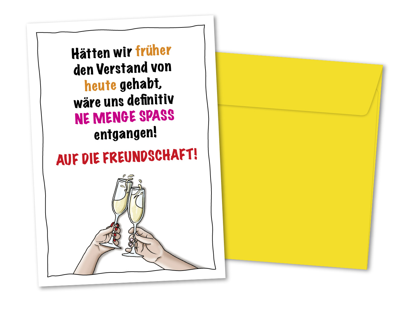 Postkarte Mädels auf die Freundschaft