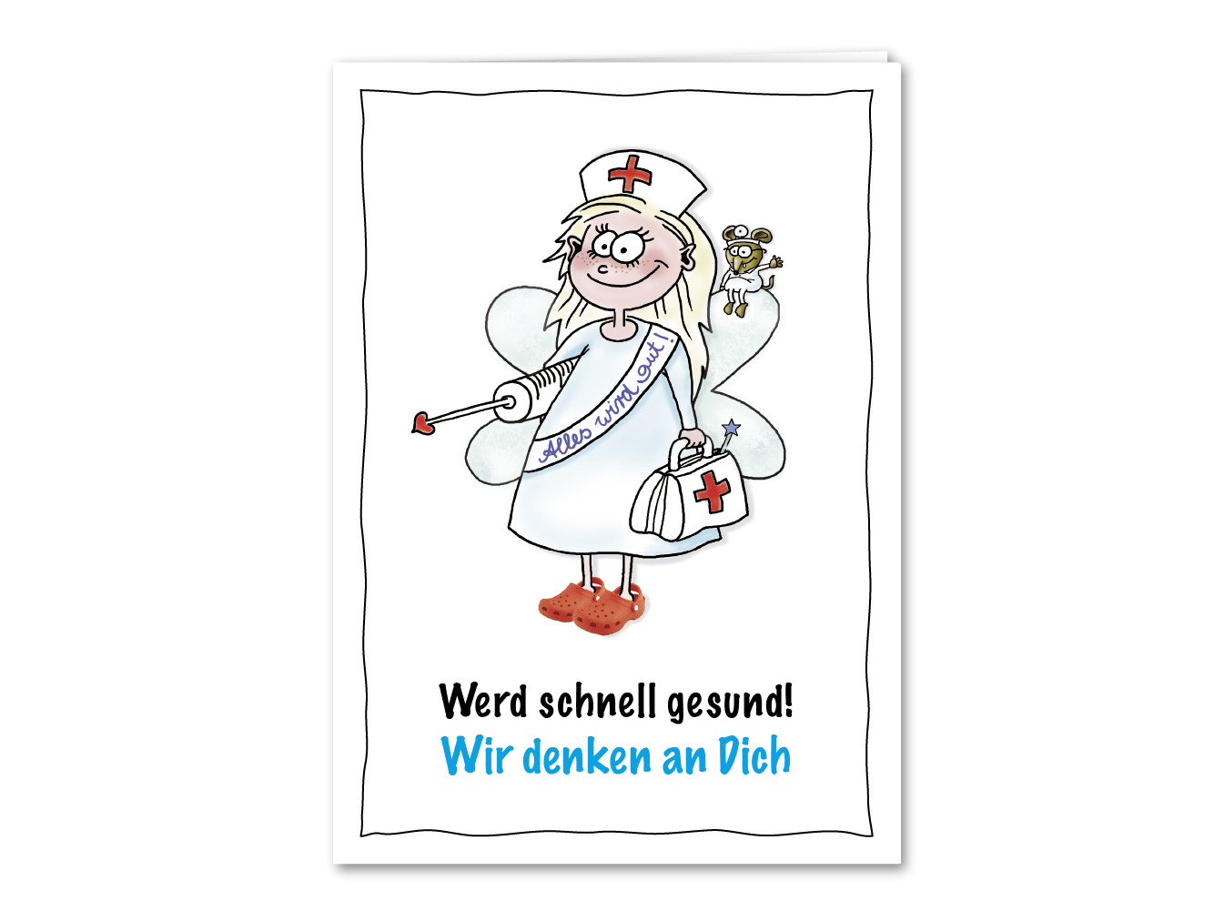 Grußkarte Werd schnell gesund