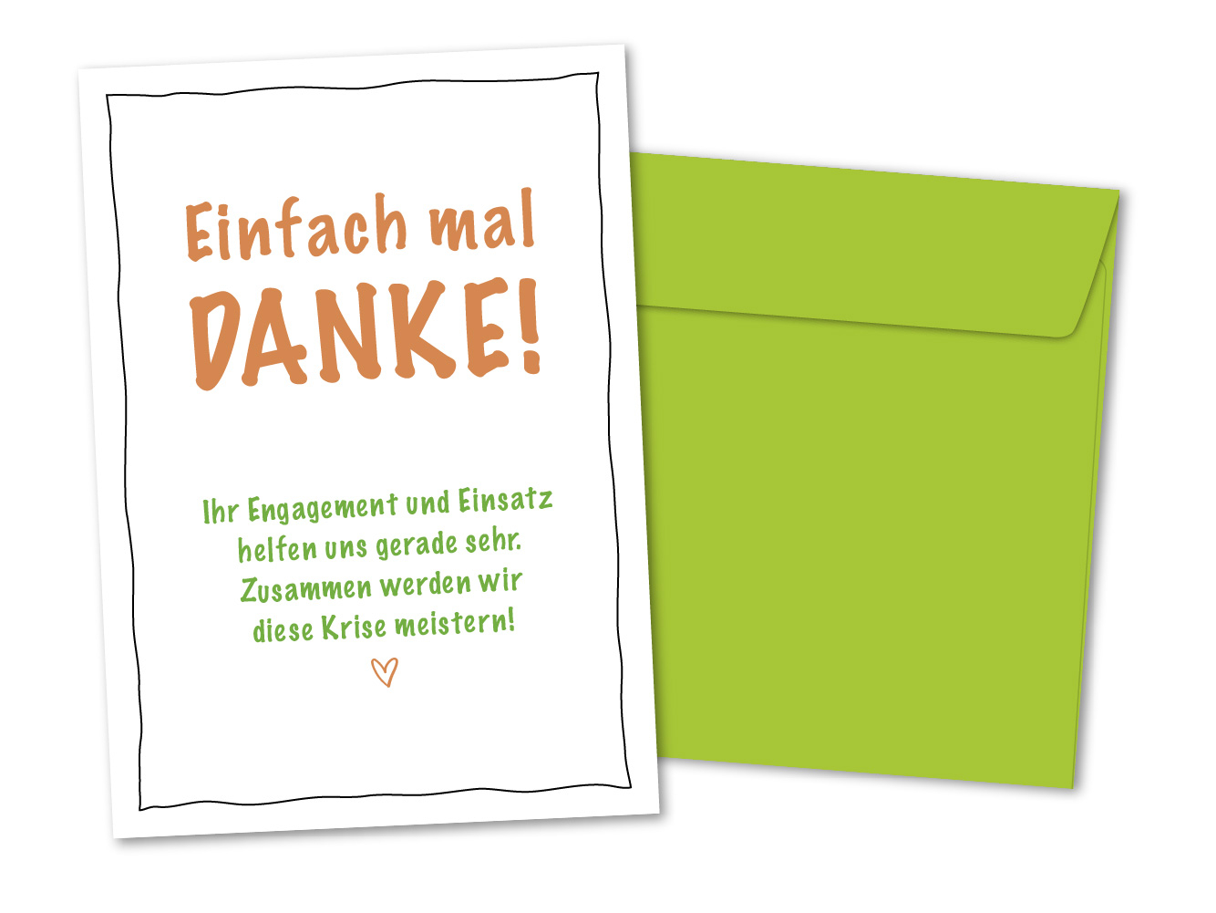 Postkarte Danke sagen in der Krise