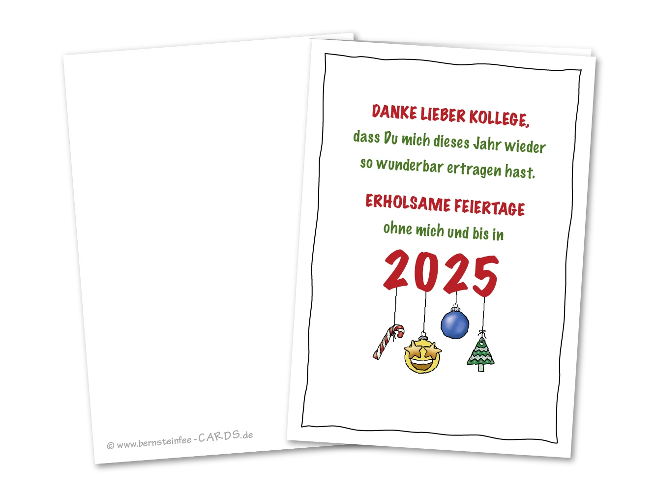 Weihnachtskarte Danke lieber Kollege