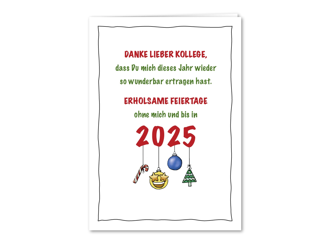Weihnachtskarte Danke lieber Kollege